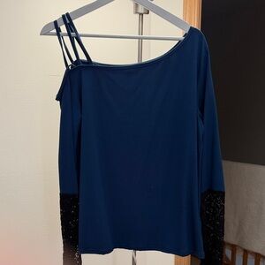 Elegant Navy Blue Women's Top
